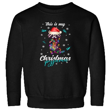 Discover Winter Christmas Pyjama Raccoon Sweatshirts