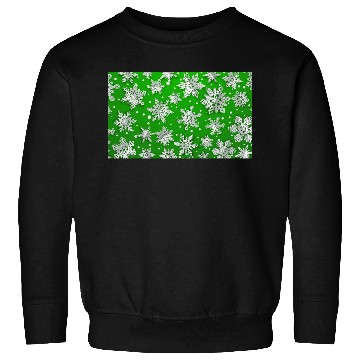 Discover Modern Snowflakes Pattern Green Sweatshirts