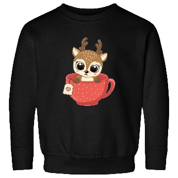 Discover Girls Baby reindeer in cup Christmas kid gifts Sweatshirts
