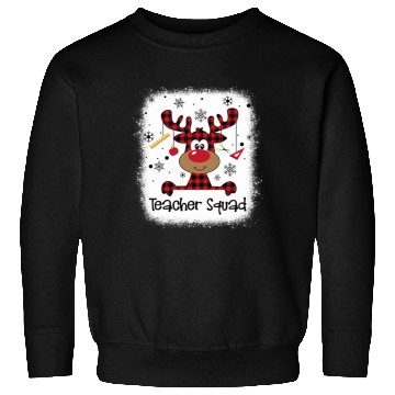 Discover Bleached Teacher Squad Reindeer Funny Teacher Sweatshirts