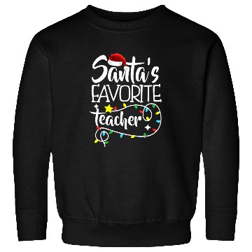 Discover Santa's Favorite Teacher Christmas lights Santa Sweatshirts