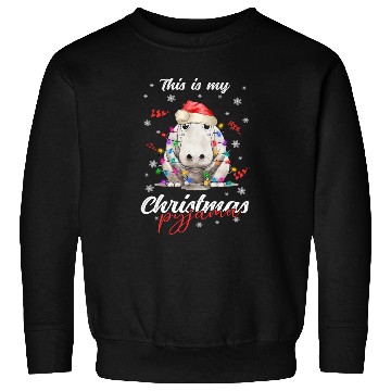Discover Winter Christmas Pyjama Hippopotamus Sweatshirts