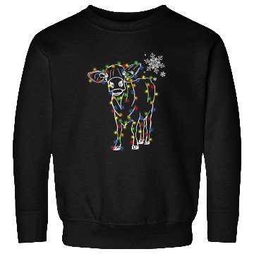Discover Cow Christmas Light Tree Cow Xmas Snow Lover Sweatshirts