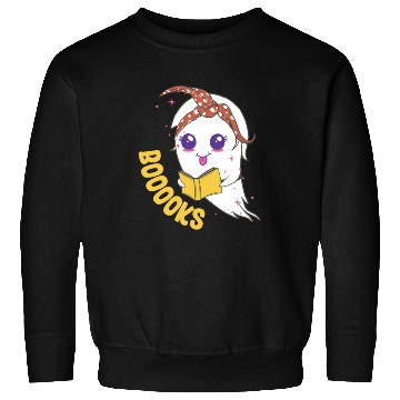 Discover Cute Ghost Book Reading for teacher booooks Sweatshirts
