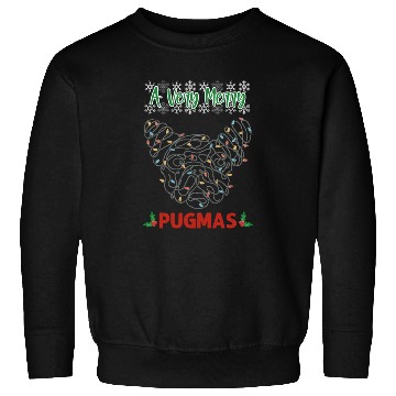 Discover cute christmas pug christmas lights face Sweatshirts