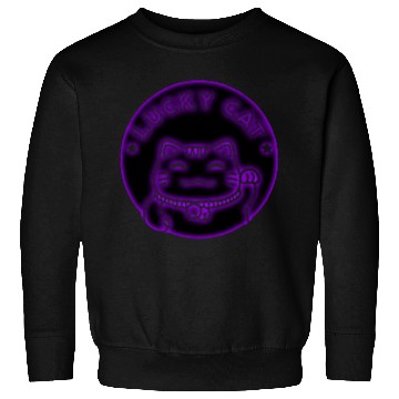 Discover Purple neon lucky cat Sweatshirts