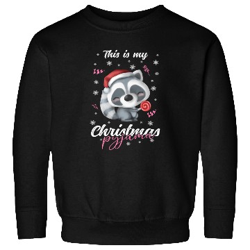 Discover Winter Christmas Pyjama Raccoon Sweatshirts