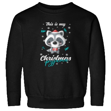 Discover Winter Christmas Pyjama Raccoon Sweatshirts