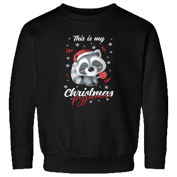 Discover Winter Christmas Pyjama Raccoon Sweatshirts