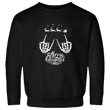 Discover Rock On Rock Star Christmas Skeleton Hands Santa Sweatshirts