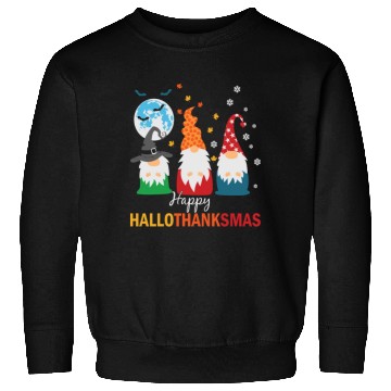 Discover Happy Hallothanksmas Gnomes Lover Halloween Sweatshirts