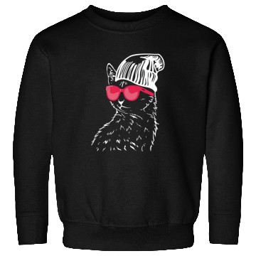 Discover Funny Cat with Red Sunglasses Sweatshirts