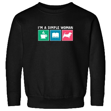 Discover Coffee Books Basset Hound I'm A Simple Woman Sweatshirts