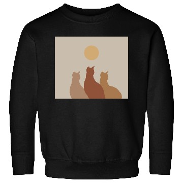 Discover Abstract Boho Cats Relaxed Aesthetic Beige Minimal Sweatshirts