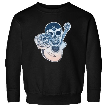 Discover Grotesque Rock And Roll Skull & Guitar Sweatshirts