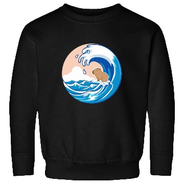 Discover Wave Capybara Surfing Rodent Funny Animal Lover Sweatshirts
