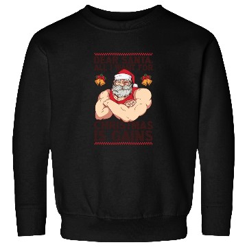 Discover Dear Santa Christmas Gym Training Holiday Workout Sweatshirts