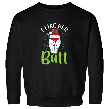 Discover I Like Her Butt Christmas Light Matching Santa Sweatshirts