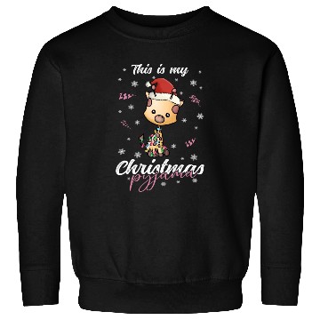 Discover Winter Christmas Pyjama Giraffe Sweatshirts