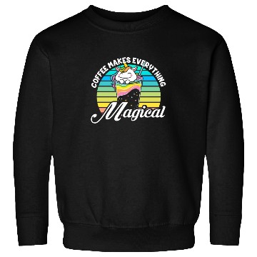 Discover Pink Magical Unicorn Caffeine Coffee Lover Sweatshirts