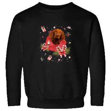 Discover Vizsla Dog In Christmas Card Ornament Pajama Xmas Sweatshirts