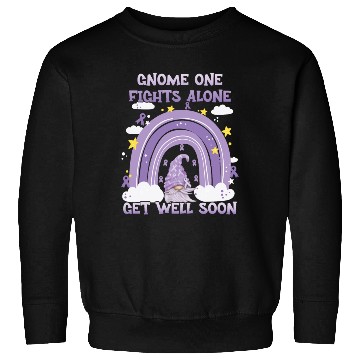 Discover Gnome One Fights Alone Lavender Cancer Sweatshirts