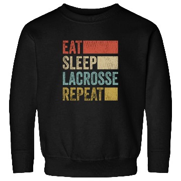 Discover Retro Eat Sleep Lacrosse Repeat Lacrosse Sweatshirts