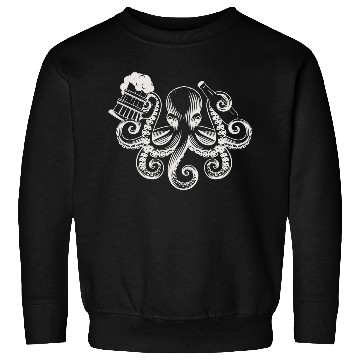 Discover Octopus Beer Drinking Men Beer Lover Sweatshirts