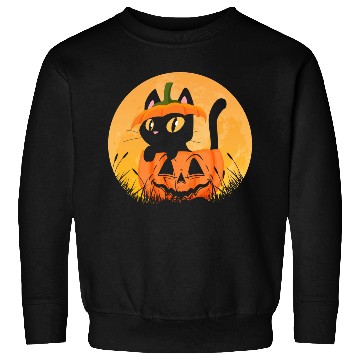 Discover Cute Halloween Pumpkin Cat Lover Sweatshirts