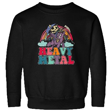 Discover Heavy Grim Unicorn Rainbow Metal Music Lover Rock Sweatshirts