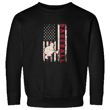 Discover Baseball Catcher USA Flag Patriotic American Flag Sweatshirts