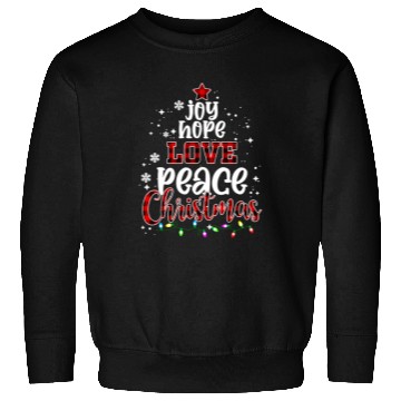 Discover Joy Hope Love Peace Christmas Red Buffalo Plaid Sweatshirts
