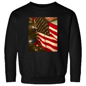 Discover Patriotic Christmas US Flag And Christmas Tree Sweatshirts