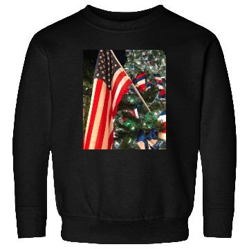 Discover Patriotic Christmas US Flag In Christmas Tree Sweatshirts
