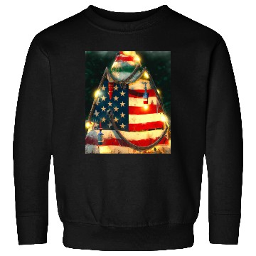 Discover Patriotic Christmas Christmas Tree US Flag Sweatshirts