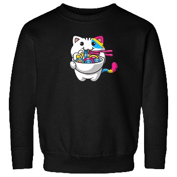 Discover Pansexual Pride Kawaii Cat Ramen Noodles Pansexual Sweatshirts