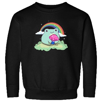 Discover Bisexual Pride Bi Kawaii Frog Mushroom Cottagecore Sweatshirts