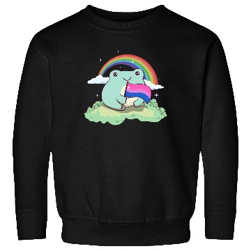 Discover Bisexual Pride Bi Kawaii Frog Bisexual Flag Cottag Sweatshirts