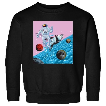 Discover Astronaut in a ocean world full of whales fantasy Sweatshirts