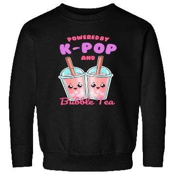 Discover Powered By K POP And Bubble Tea Sweatshirts