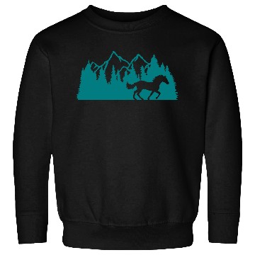 Discover forest mountains nature horse Sweatshirts