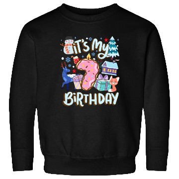Discover It's My 7 Birthday Snowman Holiday Donut Winter Sweatshirts