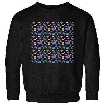 Discover Butterflies Pastel Purple Pink Green Pattern Sweatshirts
