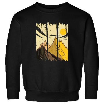 Discover Painted Art Mountains With Sun Sweatshirts