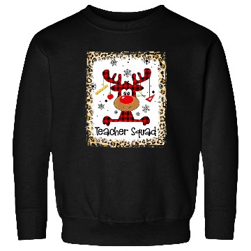 Discover Bleached Teacher Squad Reindeer Funny Christmas Sweatshirts