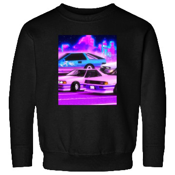 Discover Vaporwave Car Synthwave City Sweatshirts