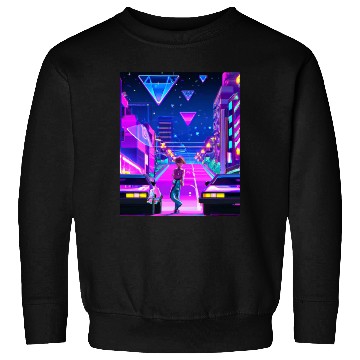 Discover Vaporwave Car Synthwave Girl Sweatshirts