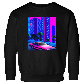 Discover Vaporwave Car Synthwave City Sweatshirts