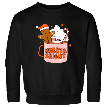 Discover Retro Groovy Merry & Bright Gingerbread Christmas Sweatshirts