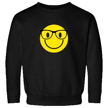 Discover Nerd Smile Face Emoticon Eyeglasses Nerd Smiley Sweatshirts